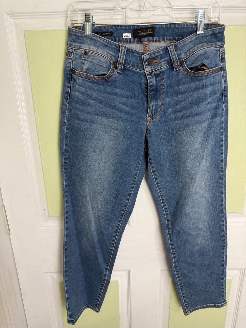(2088) Talbots Medium Blue Cropped Slim Jeans